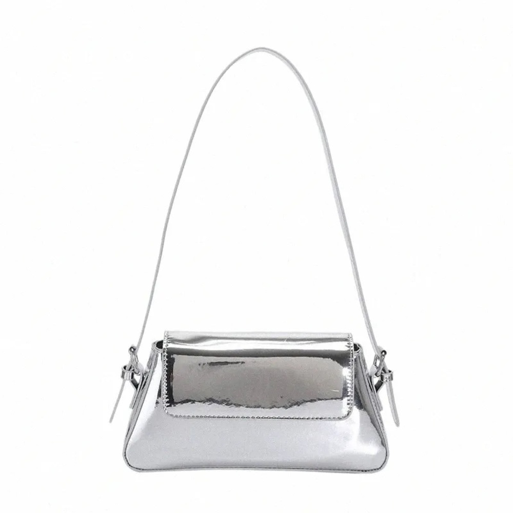 Zara Metallic Silver Shoulder Bag / Purse